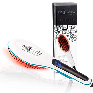Hair Straightening Brush Heated Ceramic Straightener Comb - White - RoyaleUSA