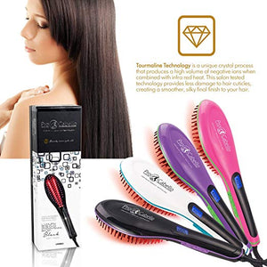 Hair Straightening Brush Heated Ceramic Straightener Comb - White - RoyaleUSA
