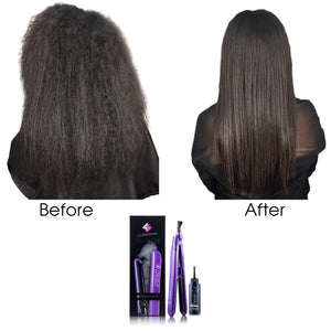 Ceramic Tourmaline Vapor Styling Hair Straightener with Argan Infusion Oil - Purple - RoyaleUSA