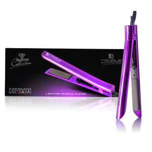 Limited Edition - Platinum Genius Heating Element Hair Straightener with 100% Ceramic Plates - Sparkling Purple