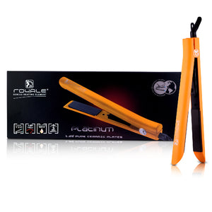 Platinum Genius Heating Element Hair Straightener with 100% Ceramic Plates - Orange Citrus - RoyaleUSA