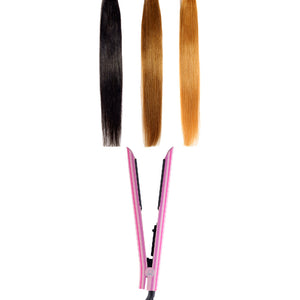 Platinum Genius Heating Element Hair Straightener with 100% Ceramic Plates - Pink Stripes