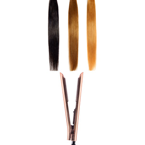 Limited Edition - Platinum Genius Heating Element Hair Straightener with 100% Ceramic Plates - Sparkling Rose Gold - RoyaleUSA