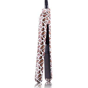 Pretty in Print Metro 100% Ceramic Plates Hair Straightener Set - Giraffe - RoyaleUSA